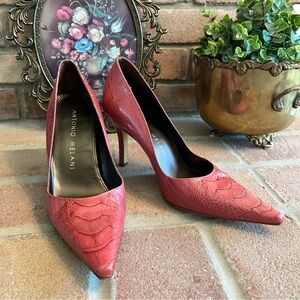 ANTONIO MELANI Pink Textured Women's Heels